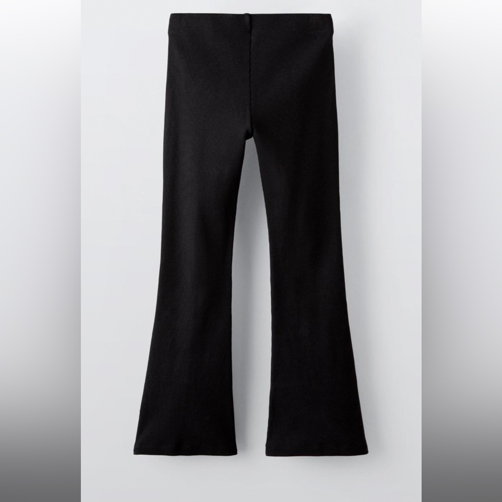 ZARA KIDS - Flared Ribbed Leggings in black